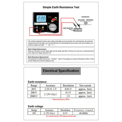 DUOYI DY4200 Car Higher Accuracy Digital Ground Resistance Tester - Electronic Test by DUOYI | Online Shopping UK | buy2fix