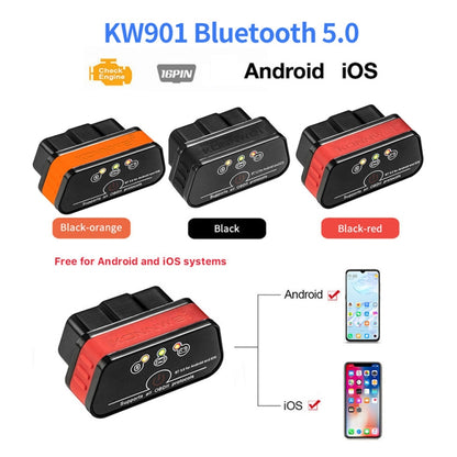 KONNWEI KW901 Android Phone OBD2 Car Bluetooth 5.0 Diagnostic Scan Tools(Orange) - Code Readers & Scan Tools by KONNWEI | Online Shopping UK | buy2fix