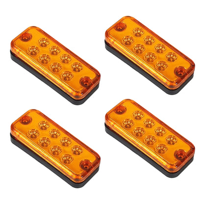 4 PCS 10-30V 8LED Car Tail Light Side Lamp (Yellow Light) - In Car by buy2fix | Online Shopping UK | buy2fix