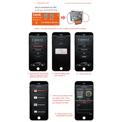 MICRO-10C 12V Bluetooth 4.0 Car Battery Tester - In Car by buy2fix | Online Shopping UK | buy2fix