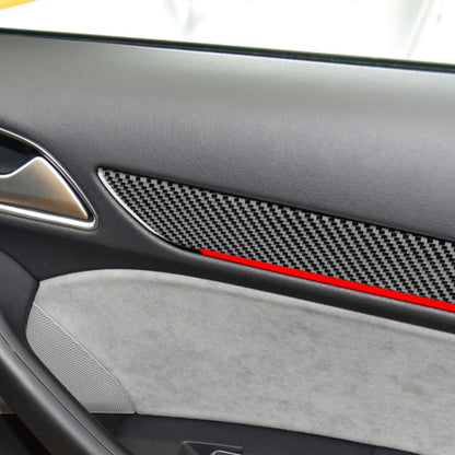 4 PCS / Set Carbon Fiber Car Interior Door Trim Red Edge Decorative Sticker for Audi Q3 2013-2018,Left and Right Drive Universal - In Car by buy2fix | Online Shopping UK | buy2fix