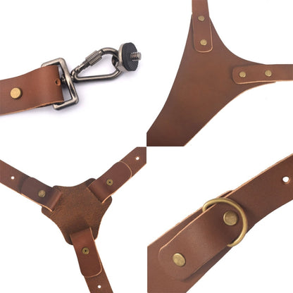Quick Release Anti-Slip Shoulder Leather Harness Camera Strap with Metal Hook for SLR / DSLR Cameras (Left Shoulder) - Camera Accessories by buy2fix | Online Shopping UK | buy2fix