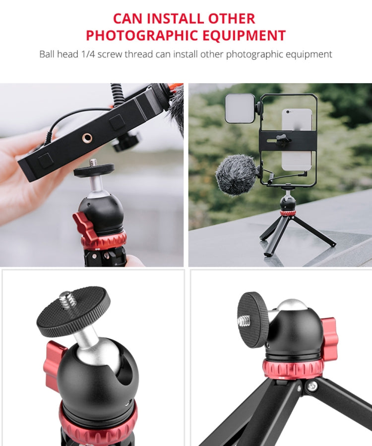 YELANGU T1 YLG1202A Pocket Mini Metal Desktop Tripod Mount with 360 Degree Ball Head for DSLR & Digital Cameras (Black) - Camera Accessories by YELANGU | Online Shopping UK | buy2fix