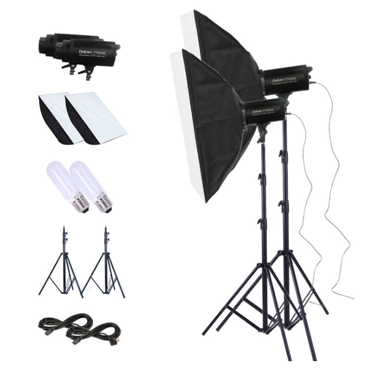 TRIOPO Oubao TTR400W 60x90cm Studio Softbox + Tripod Mount + 2x E27 150W Light Bulb Photography Lighting Tow Piece Set - Shoe Mount Flashes by TRIOPO | Online Shopping UK | buy2fix