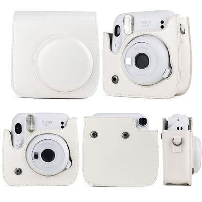 Solid Color Full Body Camera Leather Case Bag with Strap for FUJIFILM Instax mini 11 (White) - Camera Accessories by buy2fix | Online Shopping UK | buy2fix