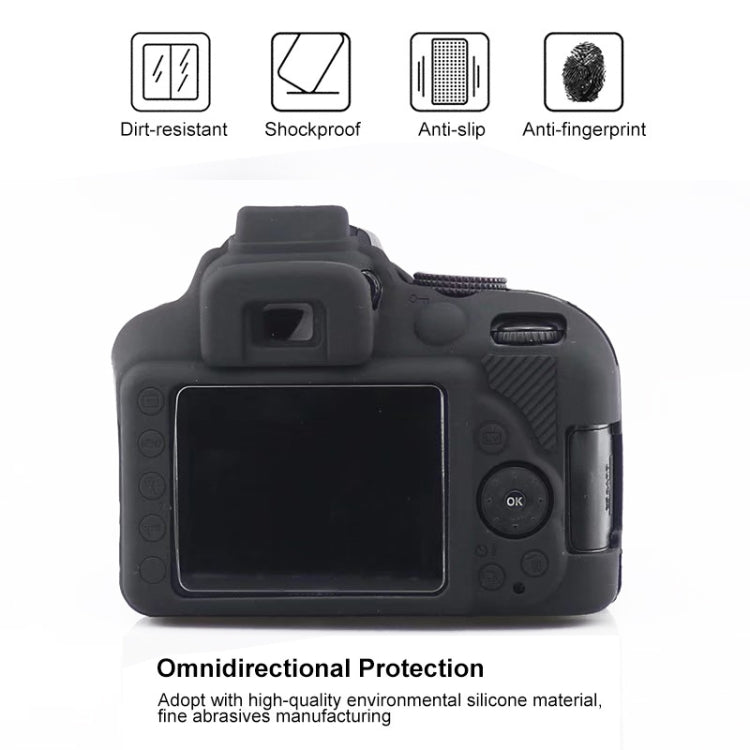 Soft Silicone Protective Case for Nikon D3400 / D3300 (Black) - Camera Accessories by buy2fix | Online Shopping UK | buy2fix