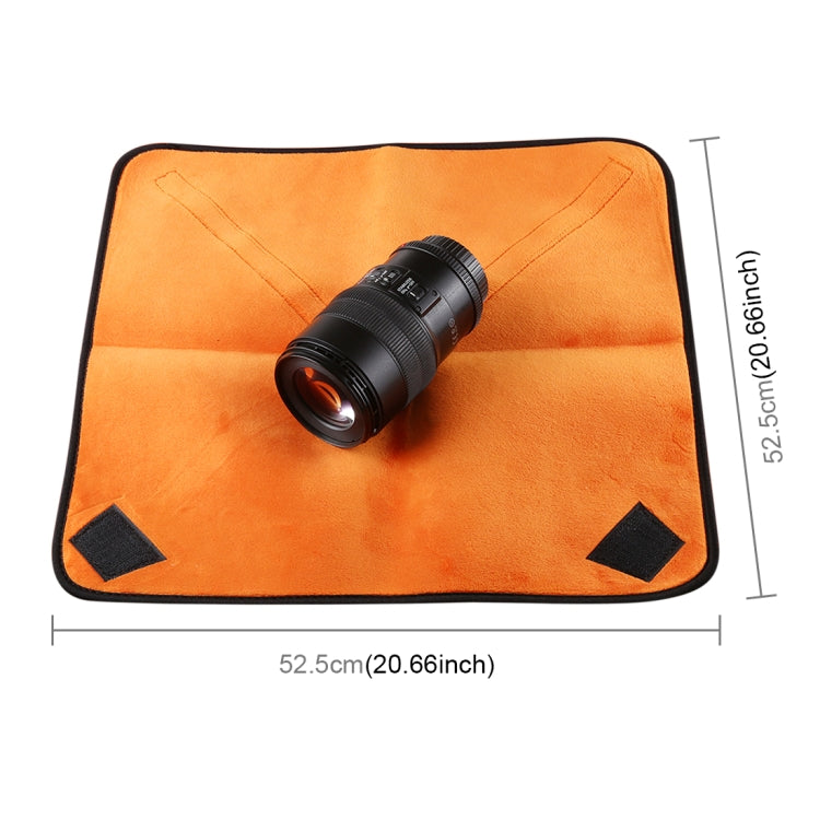 Hundred-folding Cloth Photography Camera SLR Liner Lens Bag Thickening Wrapped Cloth Plus Velvet, Size: 55x55cm (Orange) - Camera Accessories by buy2fix | Online Shopping UK | buy2fix