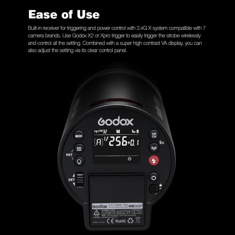 Godox  AD300 Pro 300Ws TTL HSS Pocket Flash Outdoor Speedlite Light &#8203;Kits(AU Plug) - Shoe Mount Flashes by Godox | Online Shopping UK | buy2fix