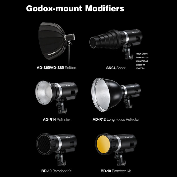 Godox  AD300 Pro 300Ws TTL HSS Pocket Flash Outdoor Speedlite Light &#8203;Kits(AU Plug) - Shoe Mount Flashes by Godox | Online Shopping UK | buy2fix