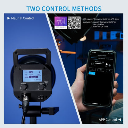 FEELWORLD FL225D 225W Daylight Point Source Video Light, Bluetooth APP Control (AU Plug) - Shoe Mount Flashes by FEELWORLD | Online Shopping UK | buy2fix