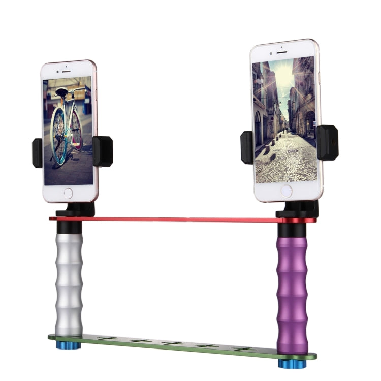 Smartphone Live Broadcast Bracket Dual Hand-held Selfie Mount Kits with 2x Phone Clips, For iPhone, Galaxy, Huawei, Xiaomi, HTC, Sony, Google and other Smartphones - Consumer Electronics by buy2fix | Online Shopping UK | buy2fix