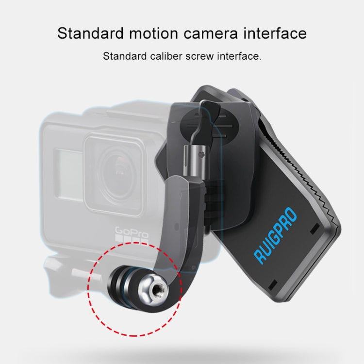 RUIGPRO 360 Degree Rotation J-Type Backpack Rec-Mounts Clip Clamp Mount with Screw for GoPro HERO9 Black / HERO8 Black /HERO7 /6 /5, DJI Osmo Action, Xiaoyi and Other Action Cameras - DJI & GoPro Accessories by RUIGPRO | Online Shopping UK | buy2fix
