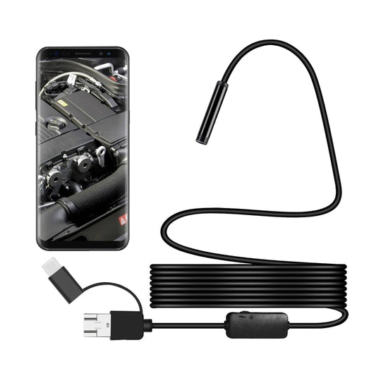 Y101 8mm Spiral Head 3 In 1 Waterproof Digital Endoscope Inspection Camera, Length: 3.5m Hard Cable (Black) - Consumer Electronics by buy2fix | Online Shopping UK | buy2fix