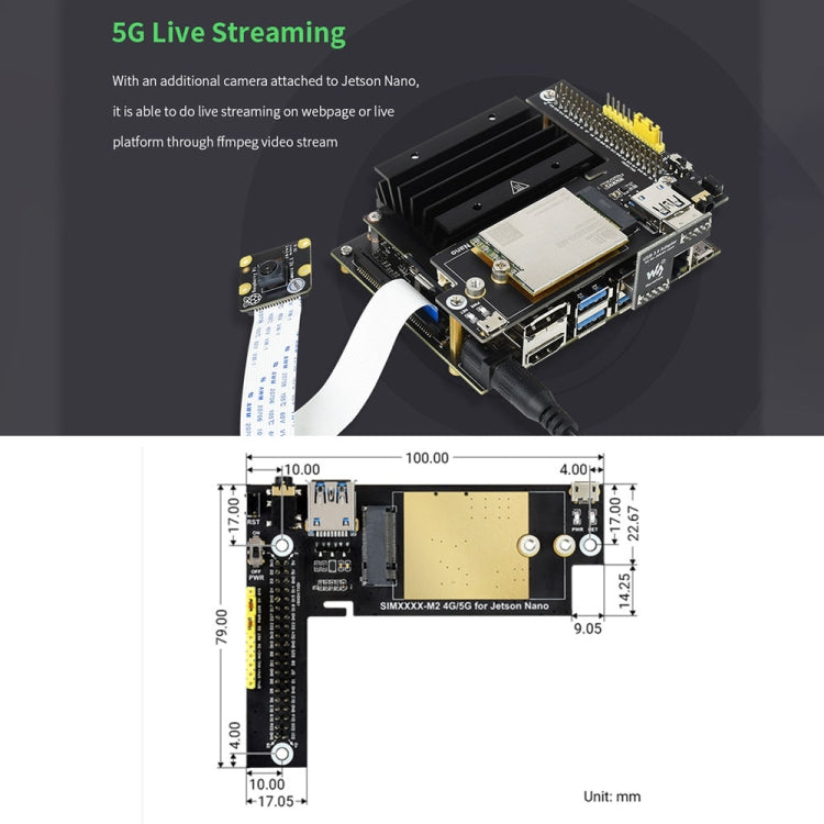 Waveshare SIM8202G-M2 5G Snapdragon X55 Multi Mode Multi Band 5G/4G/3G Module Expand Board for Jetson Nano, US Plug - Modules Expansions Accessories by WAVESHARE | Online Shopping UK | buy2fix