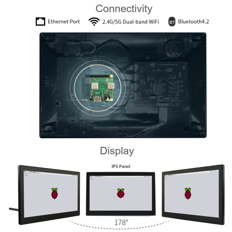 Waveshare 13.3 inch Mini-Computer Powered by Raspberry Pi 3A+, HD Touch Screen(US Plug) - Consumer Electronics by WAVESHARE | Online Shopping UK | buy2fix