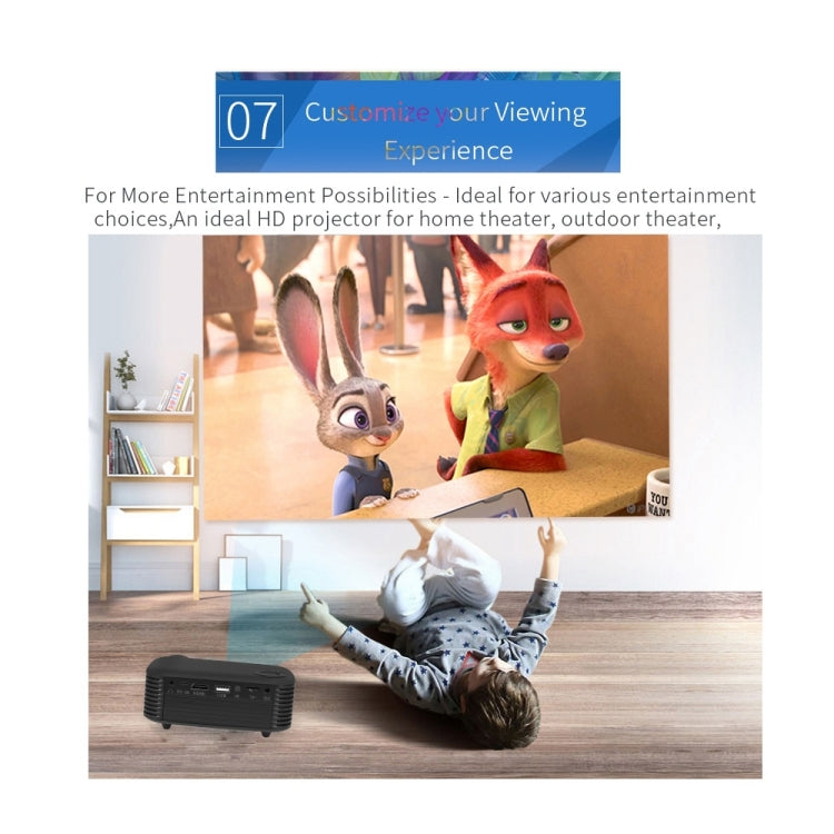 A2000 Portable Projector 800 Lumen LCD Home Theater Video Projector, Support 1080P, AU Plug (Black) - Consumer Electronics by buy2fix | Online Shopping UK | buy2fix