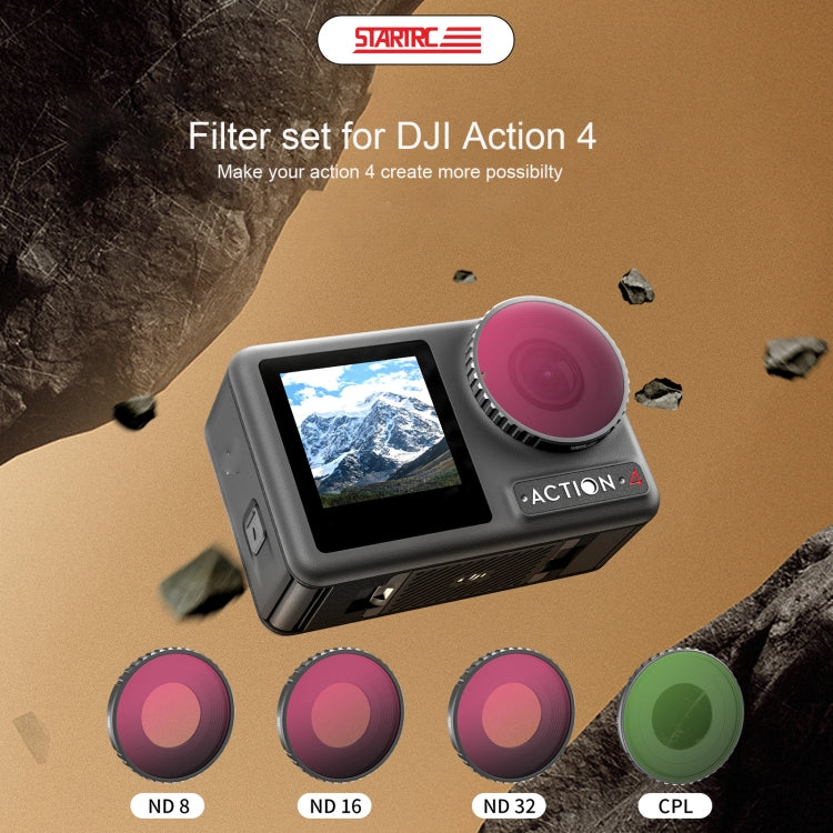 For DJI Action 5 Pro / 4 STARTRC 4 in 1 ND8 + ND16 + ND32 + CPL Lens Filter -  by STARTRC | Online Shopping UK | buy2fix