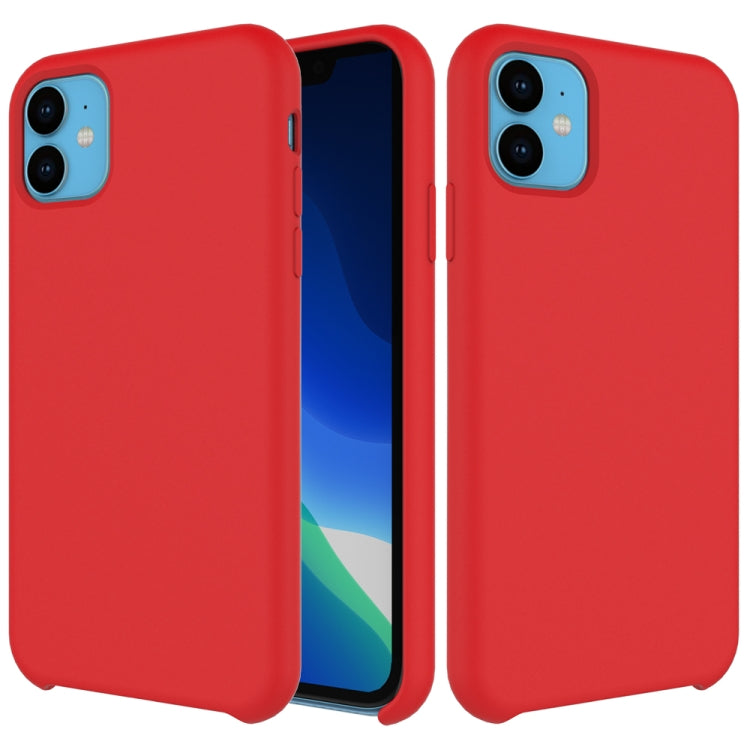 For iPhone 11 Solid Color Liquid Silicone Shockproof Case (Red) - iPhone 11 Cases by buy2fix | Online Shopping UK | buy2fix