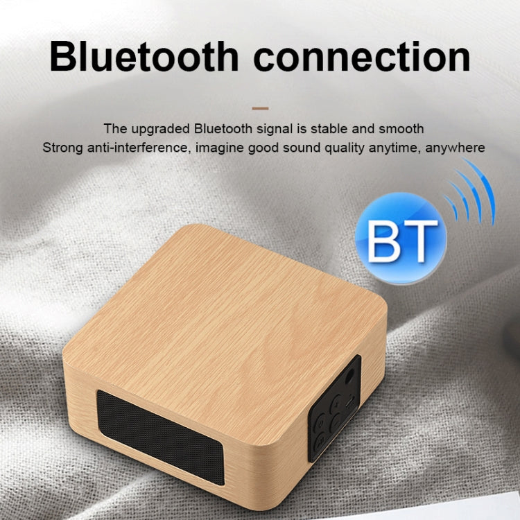 Q1A Bluetooth 4.2 Mini Wooden Double Horns Bluetooth Speaker(Yellow Wood Texture) - Mini Speaker by buy2fix | Online Shopping UK | buy2fix