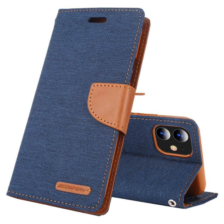 For iPhone 11 MERCURY GOOSPERY CANVAS DIARY Canvas Texture Horizontal Flip Leather Case with Card Slots & Wallet & Holder(Navy) - iPhone 11 Cases by GOOSPERY | Online Shopping UK | buy2fix