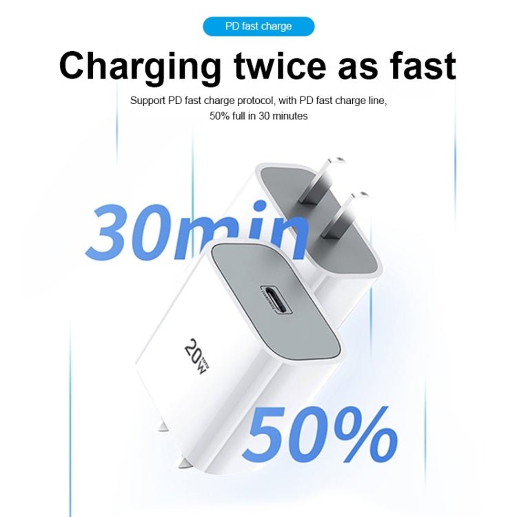 TOTUDESIGN HY034 Glory Series 20W Type-C / USB-C Fast Charging Travel Charger Power Adapter, EU Plug(White) - Apple Accessories by TOTUDESIGN | Online Shopping UK | buy2fix