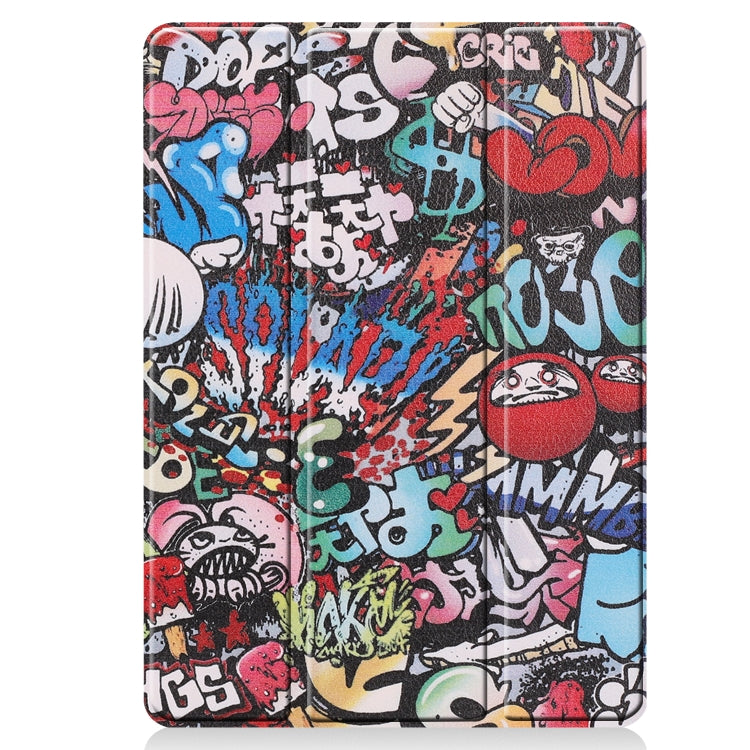 For iPad 10.2 2021 / 2020 / 2019 TPU Colored Drawing Horizontal Flip Leather Case with Three-folding Holder & Sleep / Wake-up Function(Graffiti) - iPad 10.2 Cases by buy2fix | Online Shopping UK | buy2fix