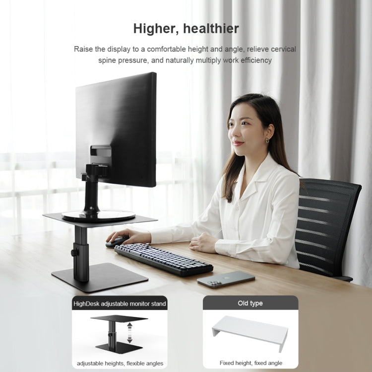 NILLKIN N6 Adjustable High Desk Laptop Monitor Stand Holder (Black) - Computer & Networking by NILLKIN | Online Shopping UK | buy2fix