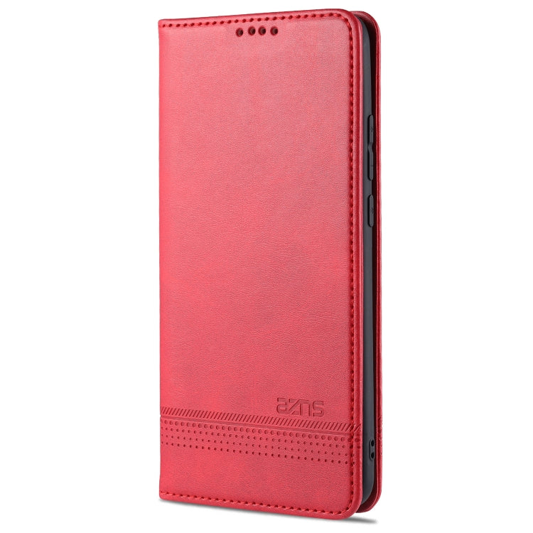 For Xiaomi Mi Note 10 Lite ZNS Magnetic Calf Texture Horizontal Flip Leather Case with Card Slots & Holder & Wallet(Red) - Xiaomi Cases by AZNS | Online Shopping UK | buy2fix