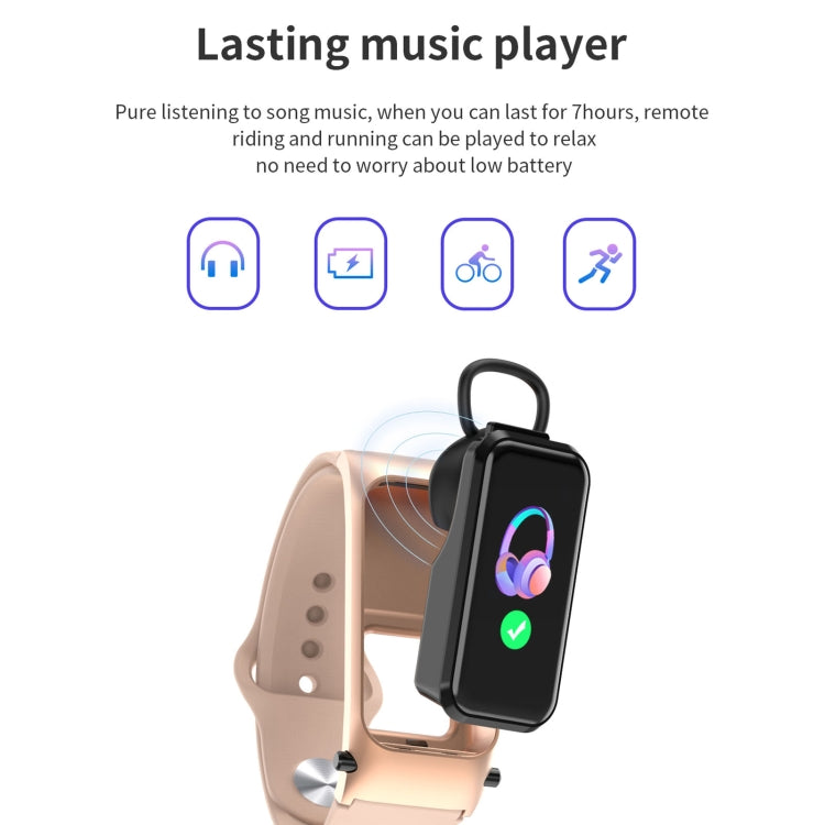 X4 1.14 inch HD Screen Bluetooth Earphone Smart Bracelet, Support Sleep Monitoring / Body Temperature Monitoring / Heart Rate Monitoring(Rose Gold) - Smart Wear by buy2fix | Online Shopping UK | buy2fix