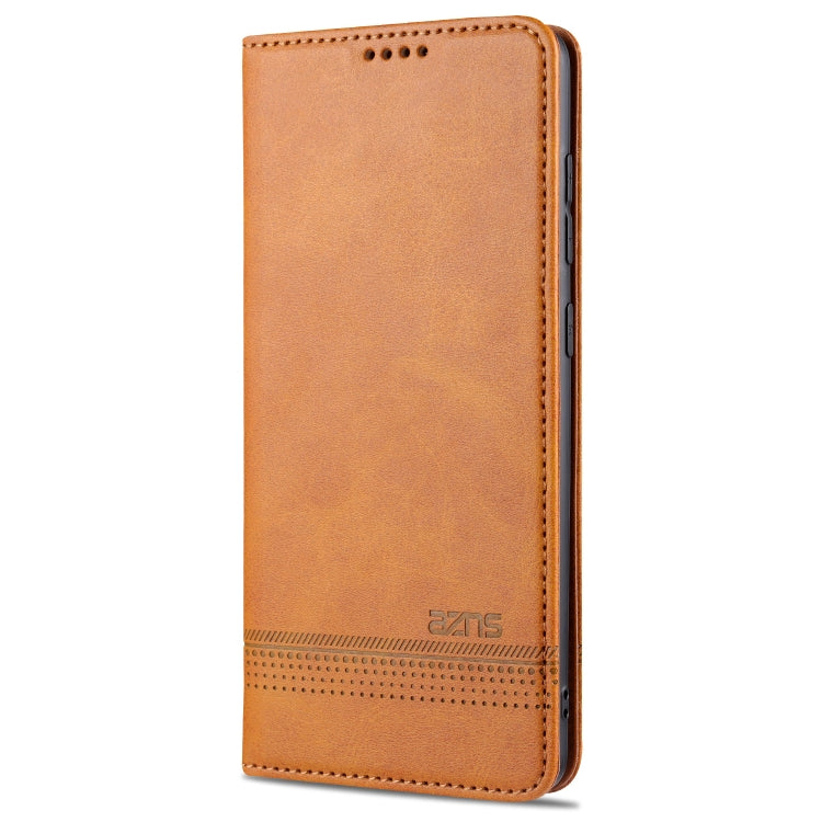 For Samsung Galaxy A52 5G / 4G AZNS Magnetic Calf Texture Horizontal Flip Leather Case with Card Slots & Holder & Wallet(Light Brown) - Galaxy Phone Cases by AZNS | Online Shopping UK | buy2fix