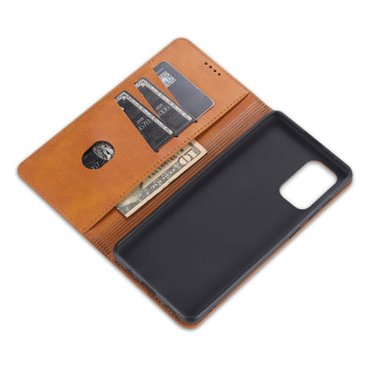 For Samsung Galaxy A52 5G / 4G AZNS Magnetic Calf Texture Horizontal Flip Leather Case with Card Slots & Holder & Wallet(Light Brown) - Galaxy Phone Cases by AZNS | Online Shopping UK | buy2fix