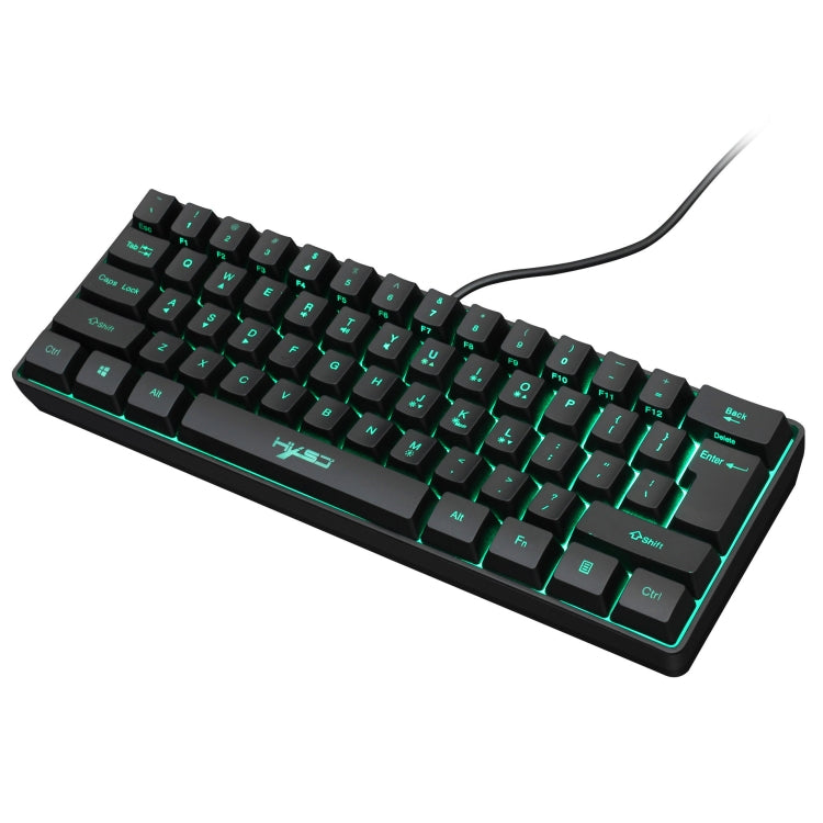 HXSJ V700 61 Keys RGB Lighting Gaming Wired Keyboard (Black) - Wired Keyboard by HXSJ | Online Shopping UK | buy2fix