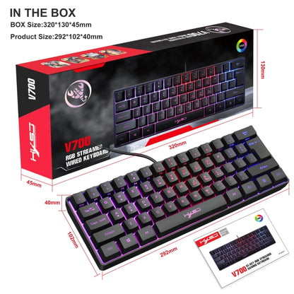 HXSJ V700 61 Keys RGB Lighting Gaming Wired Keyboard (Black) - Wired Keyboard by HXSJ | Online Shopping UK | buy2fix