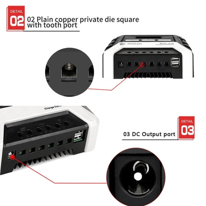 MPPT Solar Controller 12V / 24V / 48V Automatic Identification Charging Controller with Dual USB Output, Model:80A - Others by buy2fix | Online Shopping UK | buy2fix