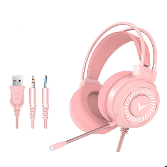 2 PCS G58 Head-Mounted Gaming Wired Headset with Microphone, Cable Length: about 2m, Color:Pink Colorful 3.5mm Version - Multimedia Headset by buy2fix | Online Shopping UK | buy2fix