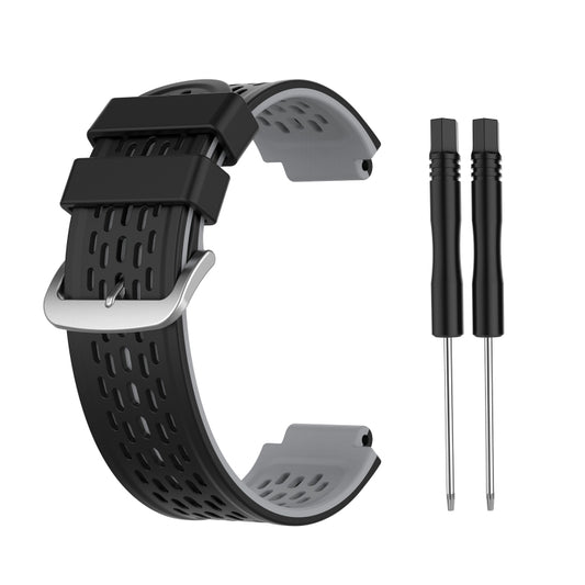 For Garmin Approach S2 / S4 Two-color Silicone Watch Band(Black Grey) - Smart Wear by buy2fix | Online Shopping UK | buy2fix