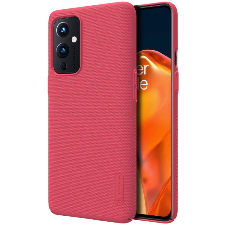 For OnePlus 9 (EU/NA Version) NILLKIN Frosted Concave-convex Texture PC Protective Case(Red) - OnePlus Cases by NILLKIN | Online Shopping UK | buy2fix