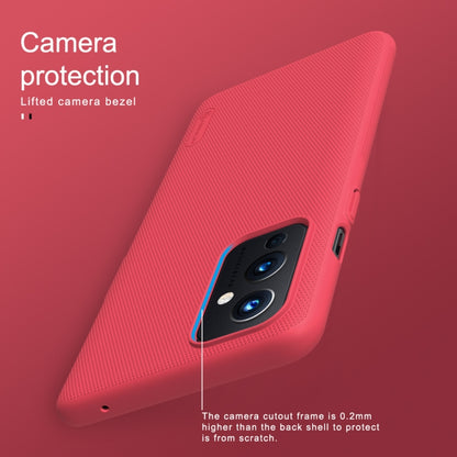 For OnePlus 9 (EU/NA Version) NILLKIN Frosted Concave-convex Texture PC Protective Case(Red) - OnePlus Cases by NILLKIN | Online Shopping UK | buy2fix