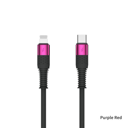 TOTUDESIGN BPD-005 Dyson Series USB-C / Type-C to 8 Pin PD Fast Silicone Data Cable for iPhone, iPad, Length: 1.2m(Purple Red) - Normal Style Cable by TOTUDESIGN | Online Shopping UK | buy2fix