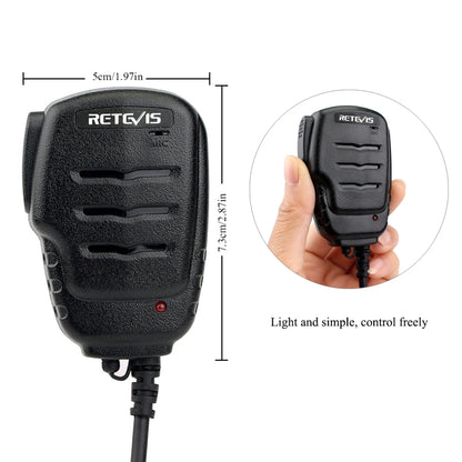 RETEVIS RS-111 M 2 Pin Remote Speaker Microphone for H777/UV5R/RT21 - Microphones & Headsets by RETEVIS | Online Shopping UK | buy2fix