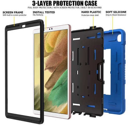 For Samsung Galaxy Tab A7 Lite T220 / T225 Contrast Color Robot Shockproof Silicone + PC Protective Case with Holder(Dark Blue Black) - Samsung Accessories by buy2fix | Online Shopping UK | buy2fix