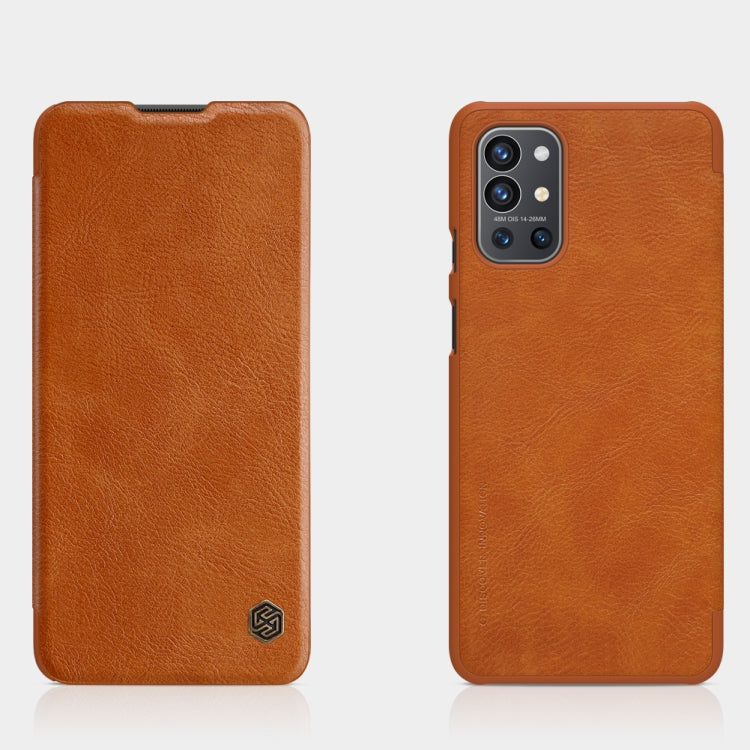 For OnePlus 9R NILLKIN QIN Series Crazy Horse Texture Horizontal Flip Leather Case with Card Slot(Brown) - OnePlus Cases by NILLKIN | Online Shopping UK | buy2fix