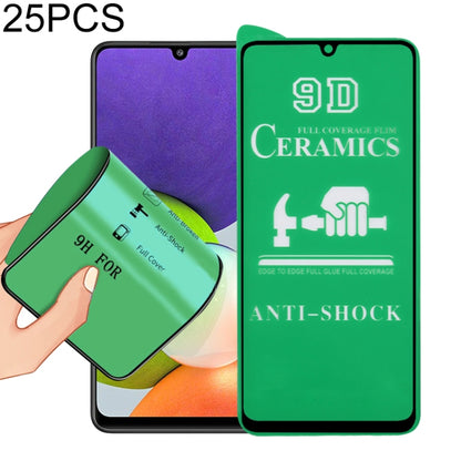 For Samsung Galaxy A22 4G 25 PCS 9D Full Screen Full Glue Ceramic Film - Galaxy Tempered Glass by buy2fix | Online Shopping UK | buy2fix