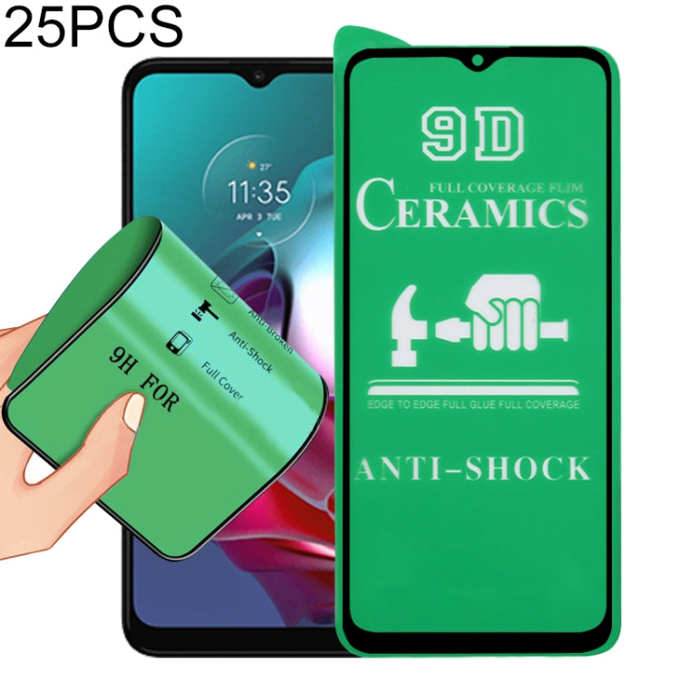 For Motorola Moto G30 25 PCS 9D Full Screen Full Glue Ceramic Film - Motorola Tempered Glass by buy2fix | Online Shopping UK | buy2fix