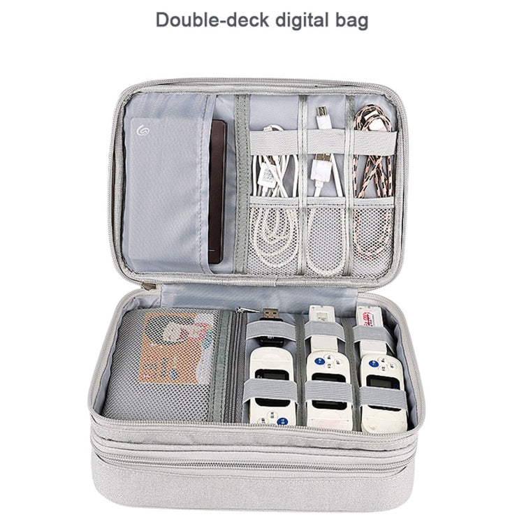 SM02S Double-layer Multifunctional Digital Accessory Storage Bag(Black) - Digital Storage Bag by buy2fix | Online Shopping UK | buy2fix