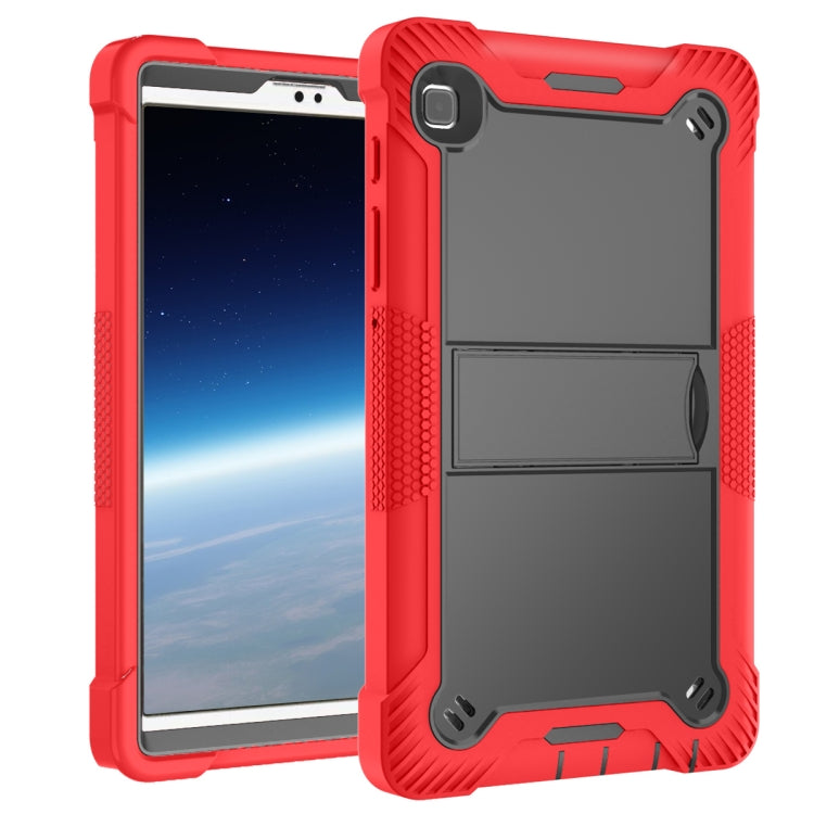 For Samsung Galaxy Tab A7 Lite T225/T220 Silicone + PC Shockproof Protective Case with Holder(Red + Black) - Tab A7 Lite T220 / T225 by buy2fix | Online Shopping UK | buy2fix