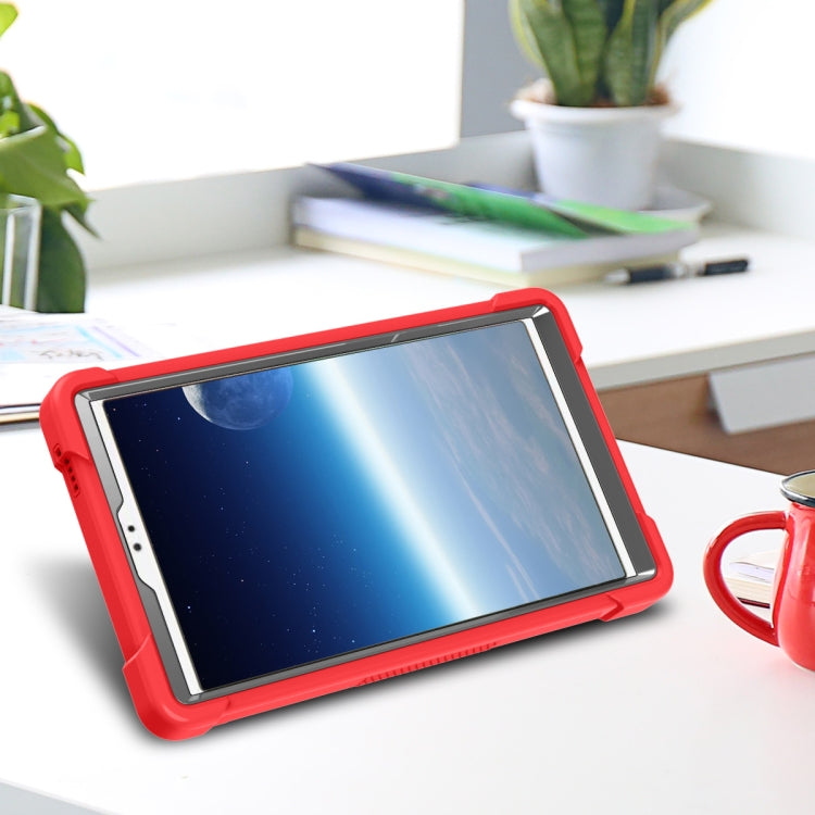 For Samsung Galaxy Tab A7 Lite T225/T220 Silicone + PC Shockproof Protective Case with Holder(Red + Black) - Tab A7 Lite T220 / T225 by buy2fix | Online Shopping UK | buy2fix