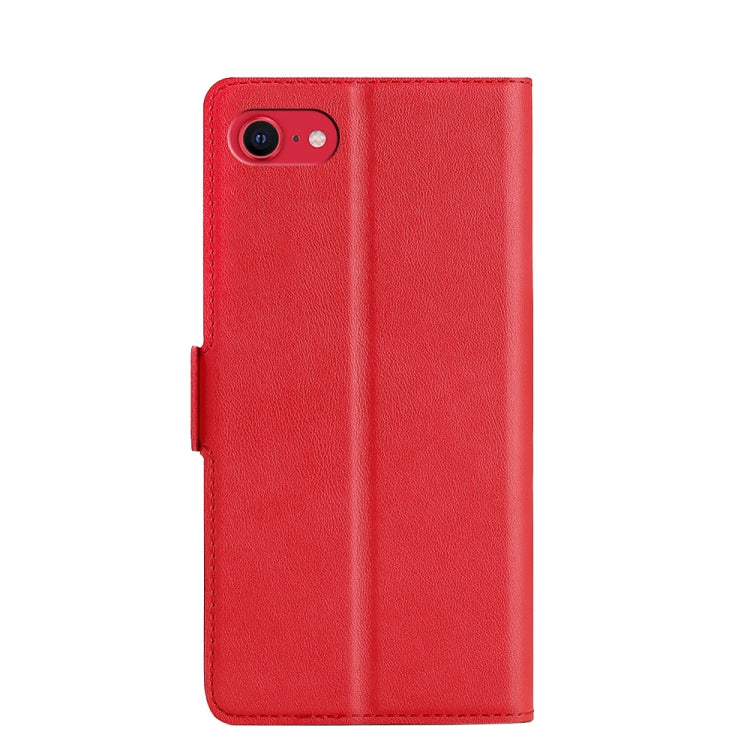 For iPhone SE 2022 / SE 2020 / 8 / 7 Ultra-thin Voltage Side Buckle PU + TPU Horizontal Flip Leather Case with Holder & Card Slot(Red) - iPhone SE 2022 / 2020 / 8 / 7 Cases by buy2fix | Online Shopping UK | buy2fix