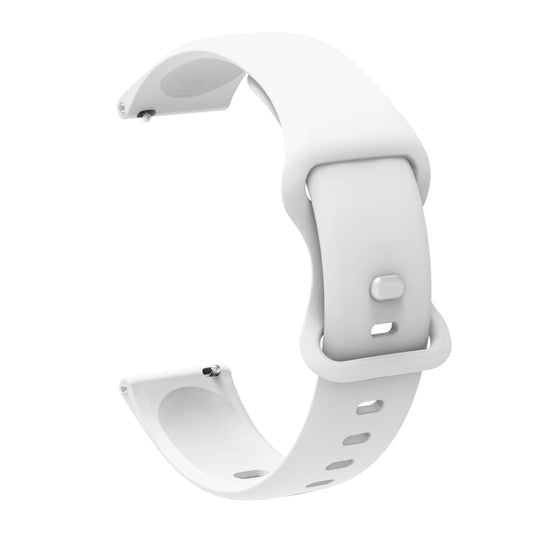 20mm For Amazfit GTS 2e Butterfly Buckle Silicone Watch Band(White) - Watch Bands by buy2fix | Online Shopping UK | buy2fix