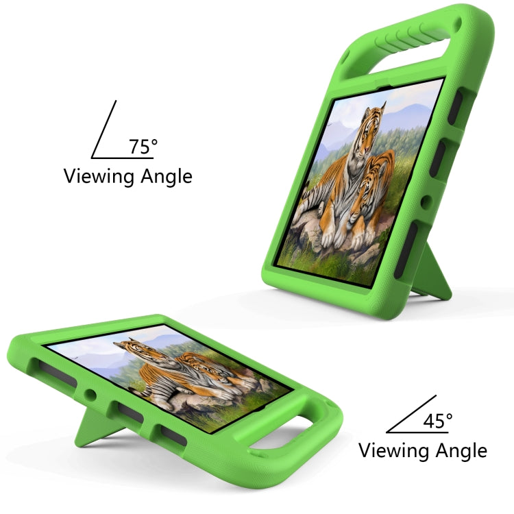 For Amazon Fire HD 10 2021 Handle Portable EVA Shockproof Anti Falling Protective Case with Triangle Holder(Green) - Amazon by buy2fix | Online Shopping UK | buy2fix